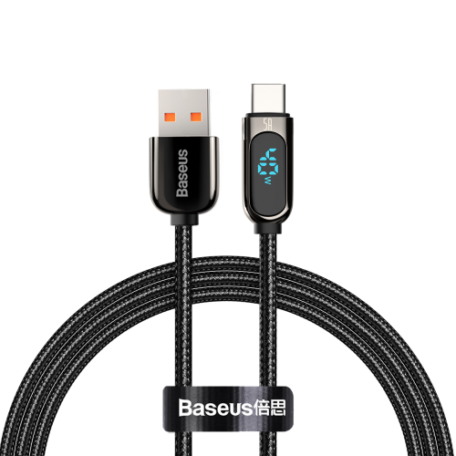 Display Fast Charging Data Cable USB to Type-C 5A 1m Black Baseus