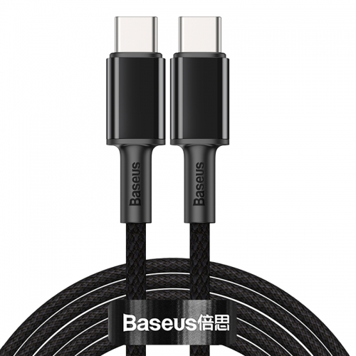 1M USB-C to USB-C  High Density Braided Fast Charging Data Cable Type-C to Type-C 100W Black Baseus