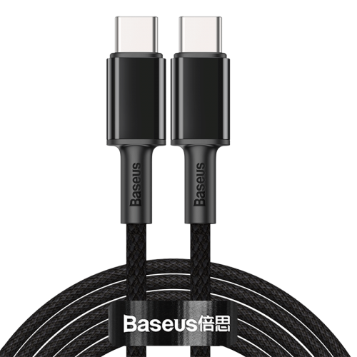 2M USB-C to USB-C High Density Braided Fast Charging Data Cable Type-C to Type-C 100W Black   Baseus