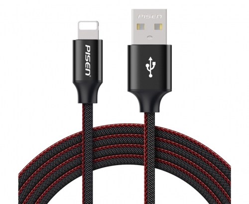 1.2M Lightning to USB-A Cable Cord Denim aluminum(Black) AL14 PISEN