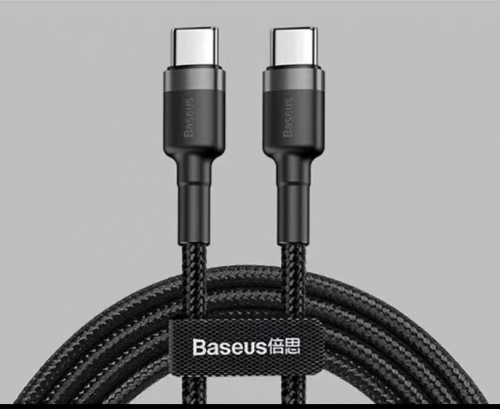 Baseus Cafule Type-C to C PD2.0 60W flash charging data line (20V 3A) 2m Gray+Black