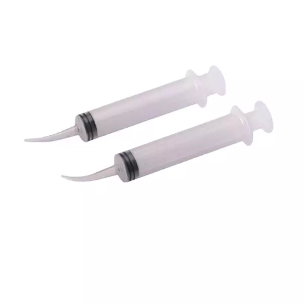 Disposable Plastic Dental Syringe with Tapered Curved Tip