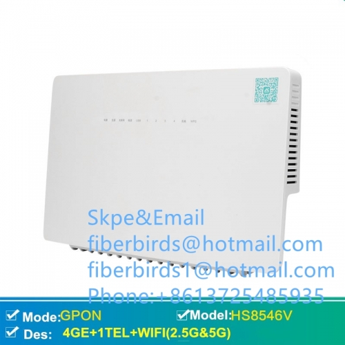 English version Huawei wireless Gpon Terminal HS8546V ONU, 4 GE LAN and 1 voice + USB ports + 2.4G&5G dual-band WiFi