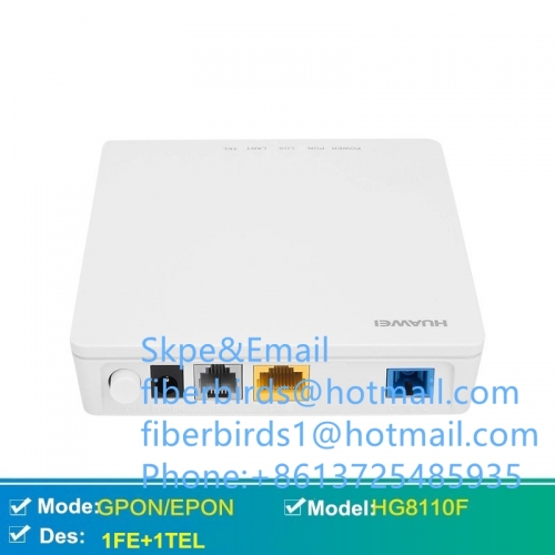 Huawei HG8110F Gpon terminal modem apply to FTTH mode, 1 Lan port, 1 Tel port, H.248 & SIP double protocol, English firmware