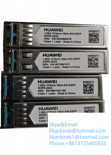 Original Huawei MXPD-243S 1.25G-1310nm-10km-SM-ESFP, single mode single core SFP transceiver, class 1 laser