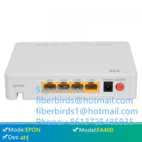 ZXHN F400 ZTE EPON ONU 1GE+3FE ethernet ports English version