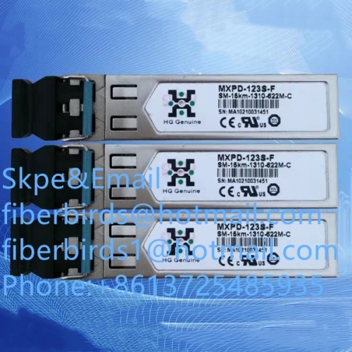 Original HG Genuine MXPD-123S, 622M-1310nm-15km-SM, 21CFR(J) Class 1 single mode uplink SFP transceiver with 1310nm