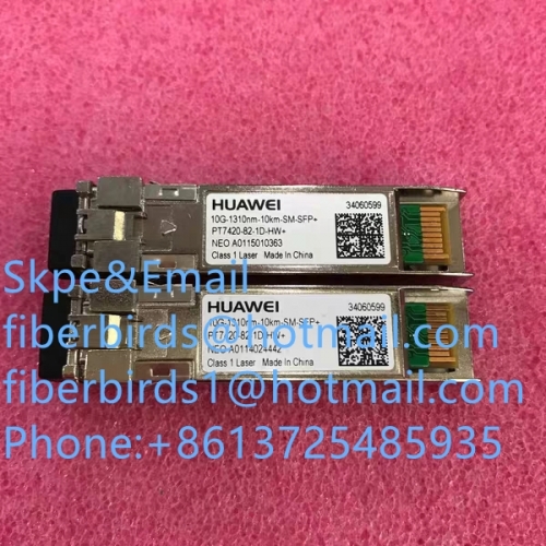 original huawei 10G module 10km,10G-1310nm-10km-SM-SFP+, single mode SFP transceiver with SFP+ port, high speed, double LC ports