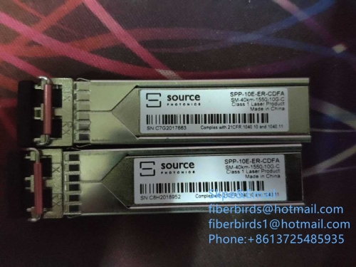 Source 10G module 1550nm-10G-40KM single mode SFP transceiver with 2 LC interface ports, class 1 laser product