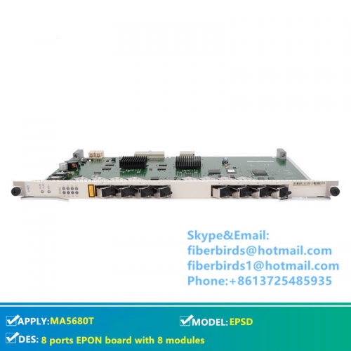Original Huawei 8 ports EPON EPSD board for MA5680T or MA5683T OLT, with 8 modules included.
