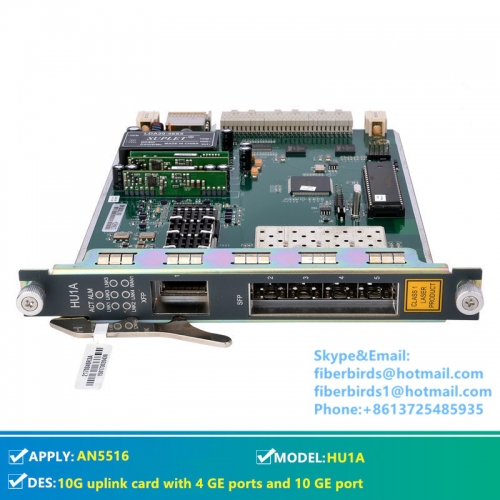 Original Fiberhome 10G uplink card HU1A for AN5516 OLT with 4 GE ports and another 10 GE port