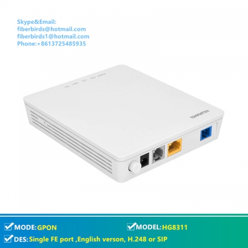 Single FE port huawei HG8311 GPON ONU termial,English verson, H.248 or SIP