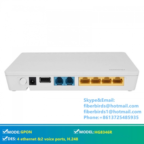 Huawei HG8346R wireless Gpon Terminal, ONU, 4 ethernet and 2 voice ports, H.248 & SIP double protocol, English version