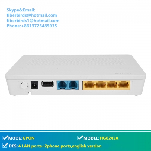 Huawei HG8245A wireless Gpon Terminal with 4 ethernet and 2 voice ports,H.248 & SIP double protocol, English