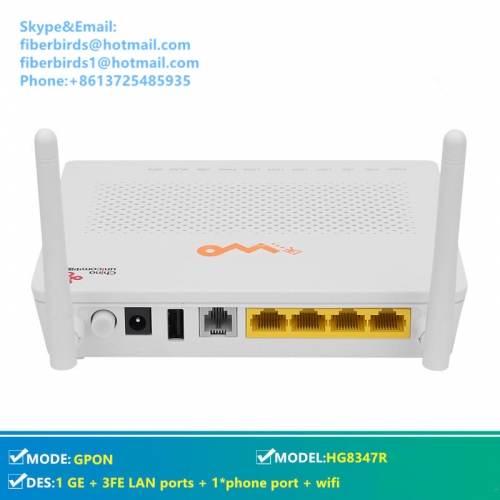 Huawei EPON wireless ONU HG8347R with 1 GE + 3FE LAN ports + 1*phone port + wifi, English version