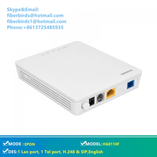 Huawei HG8110F Epon terminal modem apply to FTTH mode, 1 Lan port, 1 Tel port, H.248 & SIP double protocol, English firmware