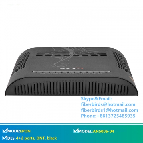 New model of FiberHome EPON terminal with 4+2 ports AN5006-04 FTTO ONT, black one with high quality and lower price