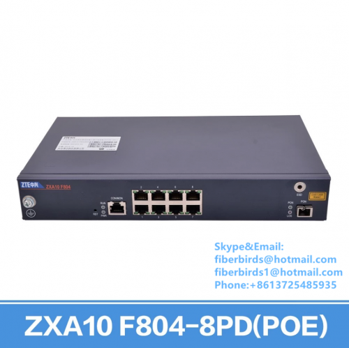 EPON ONU ZTE ZXA10 F803/8PD with 8 ethernet ports, POE optical network