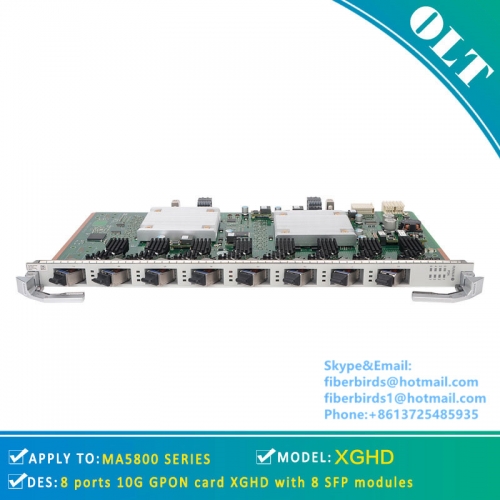 Huawei H901XGHD board for MA5800 OLT,8 ports 10G GPON card XGHD with 8 SFP modules