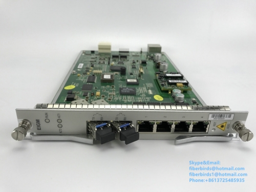 ZTE 4 ports uplink board for C220 EPON OLT. EIGM model with 2 fiber ports and 4 ethernet ports