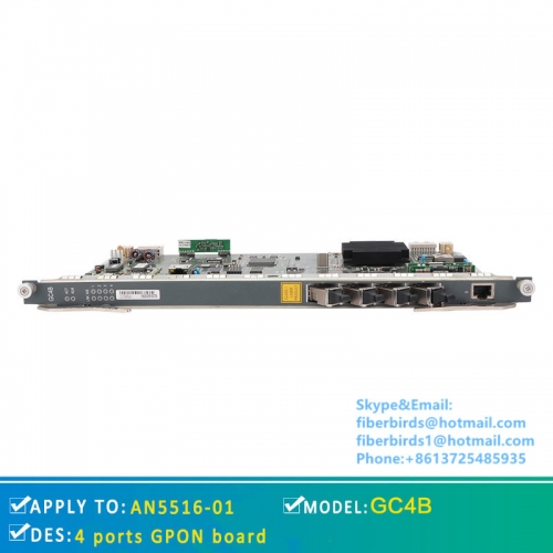 Original Fiberhome 4 ports GPON board for 5516-01 OLT. GC4B board with 4 modules included