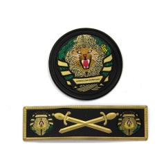 OEM Design army uniform cap badge pvc badge