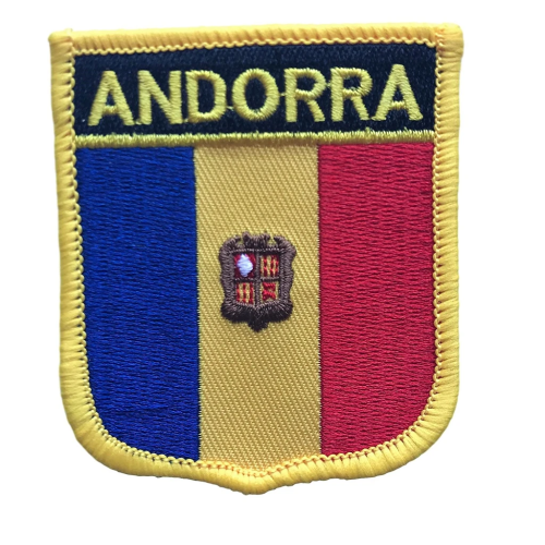 ANDORRA FLAG SHIELD SEW / IRON-ON PATCH (2.75
