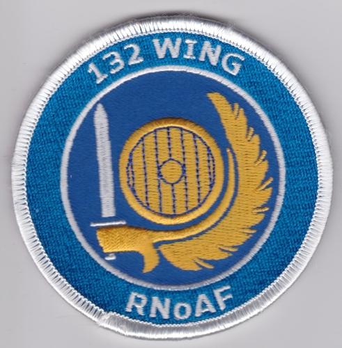 RNoAF Patch Royal Norwegian Air Force 132 Air Wing F 16 Afg