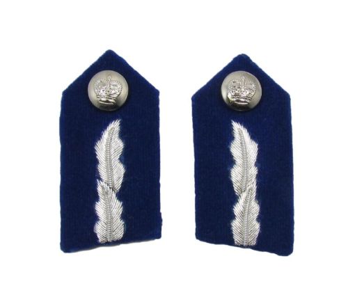 Gorget Patch Badges Silver on Blue Small with Clips Commissioner of Police