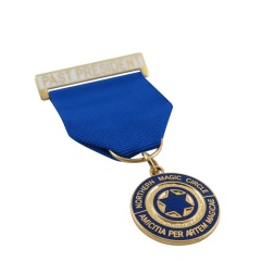 Custom metal military mounted defence forces medal crimp brooch bar
