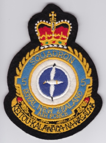 RNZAF Patch Sqn Royal New Zealand Air Force 5 Squadron Crest