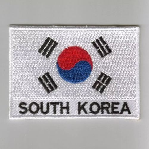 South korea flag embroidered patches