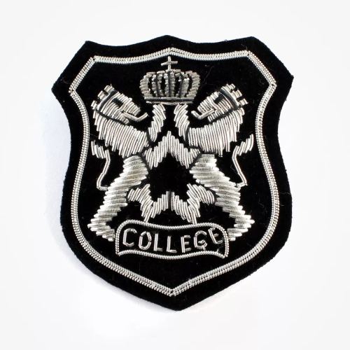 Lion Crown embroidered patch for college blazer pocket
