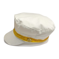 Captain White Cap Peak Cap for Navy