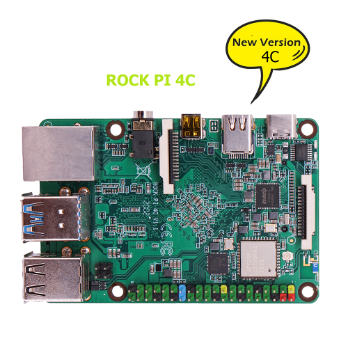 ROCK PI 4C Rockchip RK3399 4GB LPDDR4 Mali T860MP4 SBC /单板计算机与Raspberry Pi Display AI官方兼容