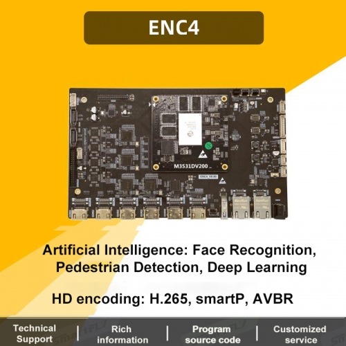 Link Pi ENC4 development board Hi3531DV200 ARM Cortex A9 Dual-core 4-way 4KHDMI two-way output h265/264 4GB DDR4 1.2Tops NPU