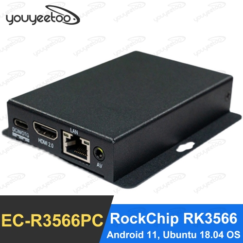 youyeetoo EC-R3566PC Quad-Core 64-Bit Embedded Computer RockChip RK3566 1Tops@INT8 RKNN NPU Supports Android 11.0, Ubuntu 18.04