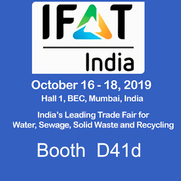 IFAT India Show, Bem-vindo para nos visitar! (16 a 18 de outubro de 2019)