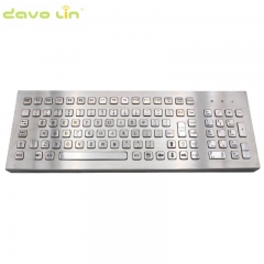103 Keys Full Size Customizable Layout Industrial Metal Kiosk Keyboard Desktop Compact Stainless Steel Keyboard with FN Keys