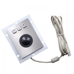 Panel Mounted Stainless Steel Kiosk Trackball Mouse Diameter 36mm with Laser Encoders Tracking Method