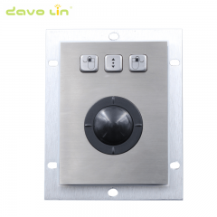 Panel Mounted Stainless Steel Kiosk Trackball Mouse Diameter 36mm with Laser Encoders Tracking Method