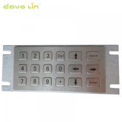 Custom 18 Keys Rugged Vandal Proof 304 Metal Stainless Steel Keypad For Kiosk Vending Machine