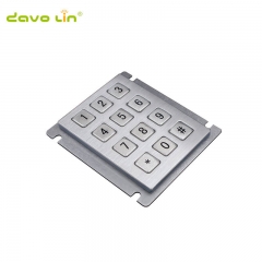 Rugged Stainless Steel 12 Keys Access Control Metal Keypad For ATM kiosk