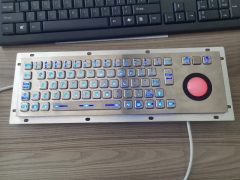 Металлическая клавиатура из нержавеющей стали с подсветкой для панельного монтажа Промышленная металлическая клавиатура с трекбольной мышью с подсветкой