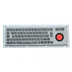 Panel Mount Backlit Keyboards Stainless Steel Industrial Metal Keyboard With Backlight Trackball Mouse