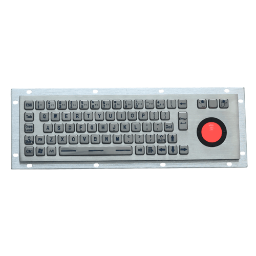 Металлическая клавиатура из нержавеющей стали с подсветкой для панельного монтажа Промышленная металлическая клавиатура с трекбольной мышью с подсветкой