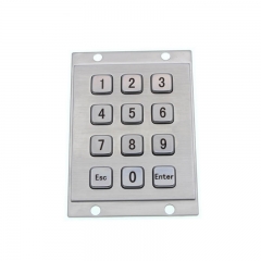 12 Keys 3x4 Industrial Mini Stainless Steel Kiosk Metal Numeric Keypad