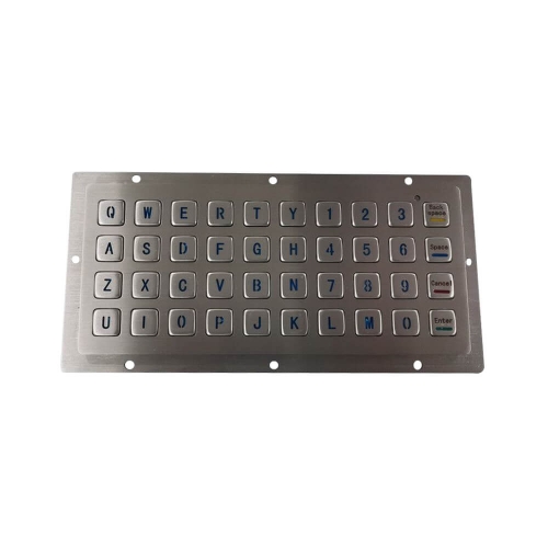Davo 40 teclas painel traseiro montagem teclado numérico de aço inoxidável industrial metal teclado com luz de fundo