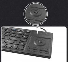 Teclado industrial de plástico USB PS2 con cable con Trackball integrado utilizado para quiosco de gabinete de sala de servidor CNC