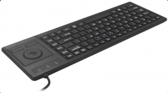 Teclado industrial de plástico USB PS2 con cable con Trackball integrado utilizado para quiosco de gabinete de sala de servidor CNC